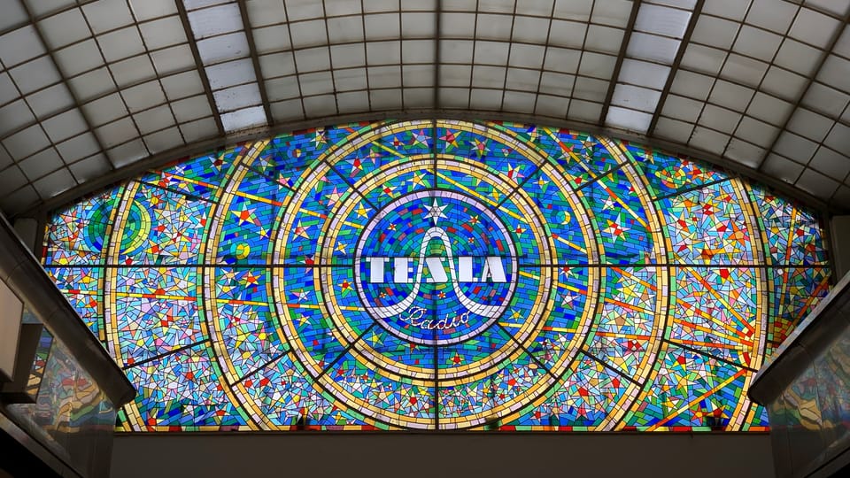 Stained glass window in Světozor passage | Photo: Ruth Fraňková,  Radio Prague International