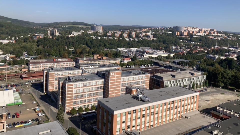 View from the Baťa skyscraper on the city of Zlín | Photo: Olga Vasinkevič,  Radio Prague International