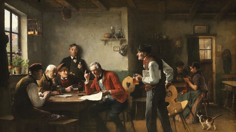 Václav Brožík, 'Men of politics in the village', source: public domain Václav Brožík, 'Men of politics in the village', source: public domain