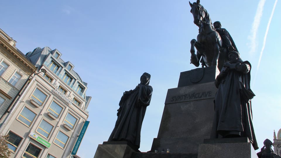 The statue of St. Wenceslas on Wenceslas Square by Josef Václav Myslbek | Photo: Barbora Němcová,  Radio Prague International
