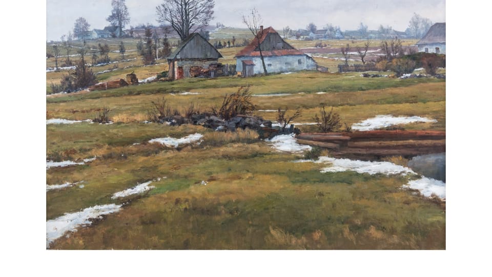 Josef Jambor: Last Snow in the Marshlands  (1961) | Photo: Horácká Gallery in Nové Město na Moravě