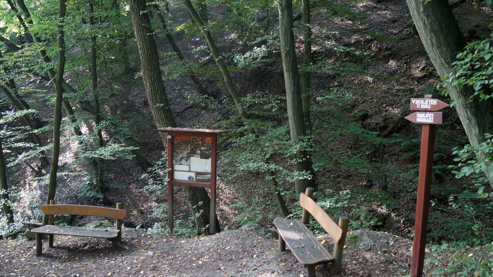 Stop on Podmoráň nature trail near quarry | Photo: Miloš Turek, Radio Prague International Stop on Podmoráň nature trail near quarry | Photo: Miloš Turek, Radio Prague International