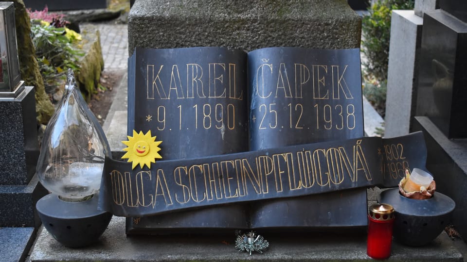 Karel Čapek's grave in the Vyšehrad Cemetery