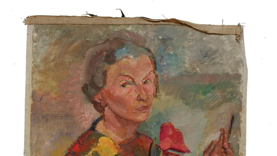 Gertrud Kauders – Self-portrait with a flower, 1930s | Photo: Dana Cabanová, Jewish Museum Prague Gertrud Kauders – Self-portrait with a flower, 1930s | Photo: Dana Cabanová, Jewish Museum Prague