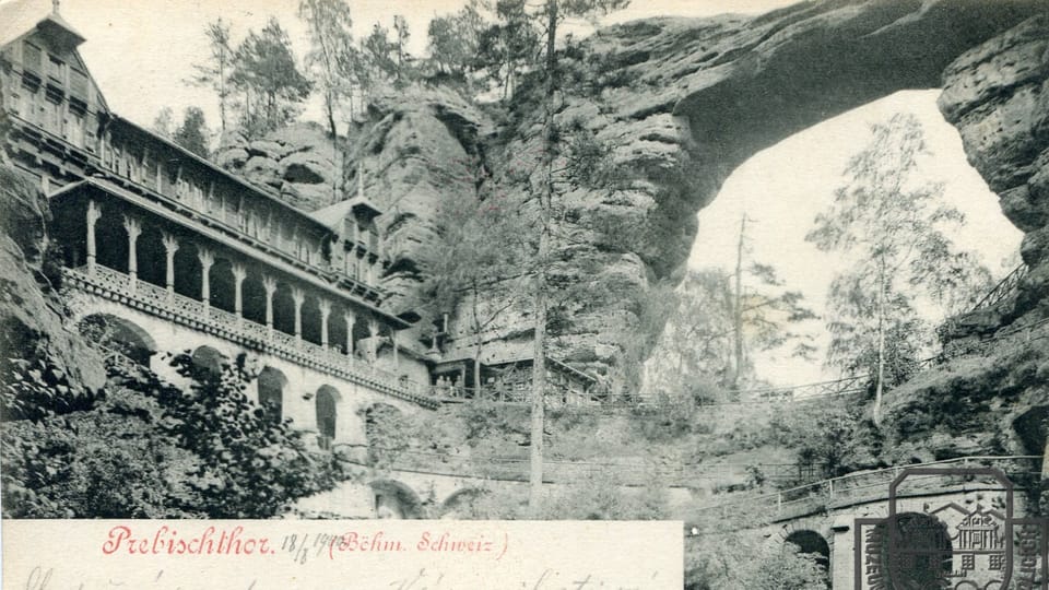 Old photo of Pravčice Gate | Photo: eSbírky,  Muzeum JUDr. Otakara Kudrny v Netolicích,  CC BY 4.0 DEED