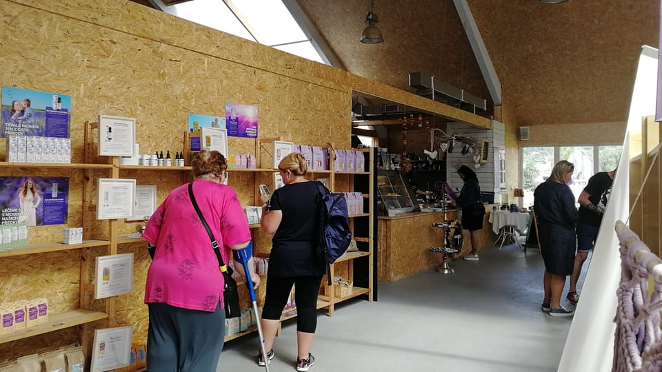 The shop and restaurant at Lavender valley | Photo: Martina Kroa, Radio Prague International The shop and restaurant at Lavender valley | Photo: Martina Kroa, Radio Prague International