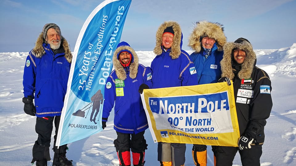 Team of Zdeněk Chvoj reached North Pole, photo: Archive of Zdeněk Chvoj Team of Zdeněk Chvoj reached North Pole, photo: Archive of Zdeněk Chvoj