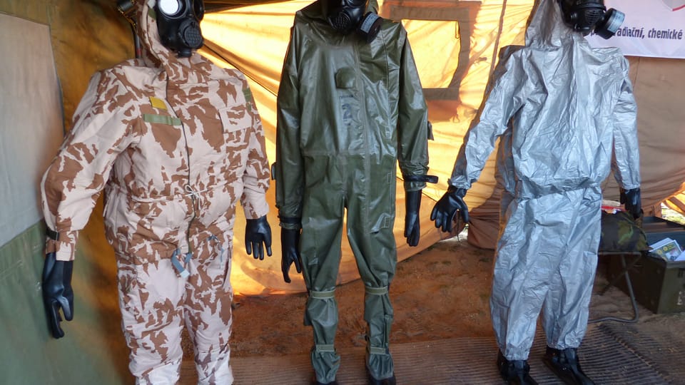 Safety and anti-chemical weapons suits,  photo: Klára Stejskalová