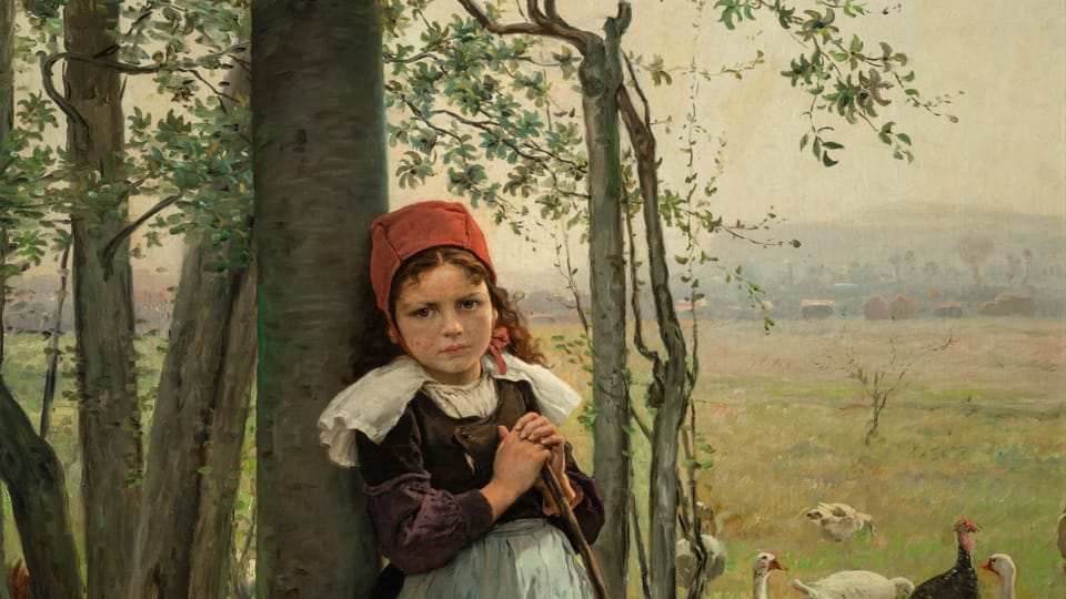 Václav Brožík,  'A goose girl',  source: Archive of National Gallery of Prague