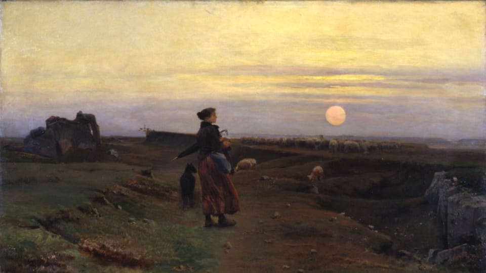 Václav Brožík,  'A Breton landscape with the herd girl',  source: public domain