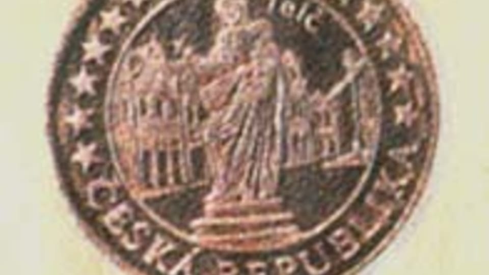 Euro coin with the town of Telc Euro coin with the town of Telc