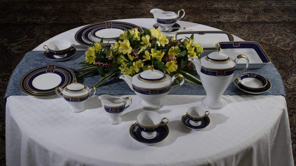 Contemporary dining set, photo: © Prague Castle collection, Lány chateau, Jan Gloc Contemporary dining set, photo: © Prague Castle collection, Lány chateau, Jan Gloc