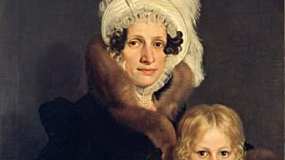 Antonín Machek,  Portrait of Josefa Daubková with her son Eduard,  1817