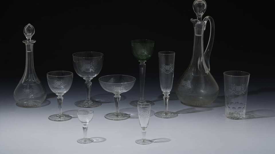 A selection from the dining set of President T.G.Masaryk, photo: © Prague Castle collection, Jan Gloc A selection from the dining set of President T.G.Masaryk, photo: © Prague Castle collection, Jan Gloc