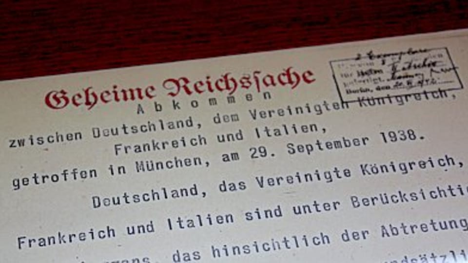 Copy of the Munich Agreement, photo: Štěpánka Budková Copy of the Munich Agreement, photo: Štěpánka Budková