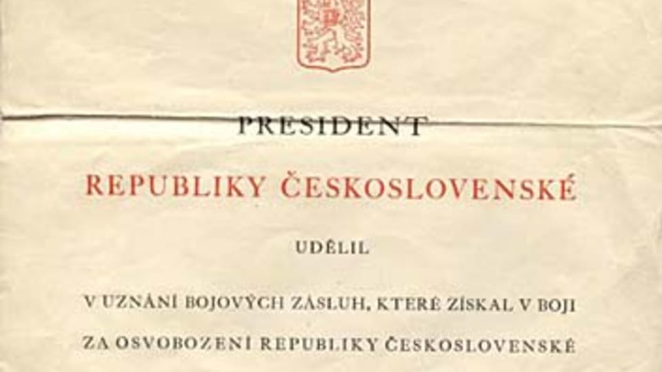 Award for the Czechoslovakian Military Cross Award for the Czechoslovakian Military Cross