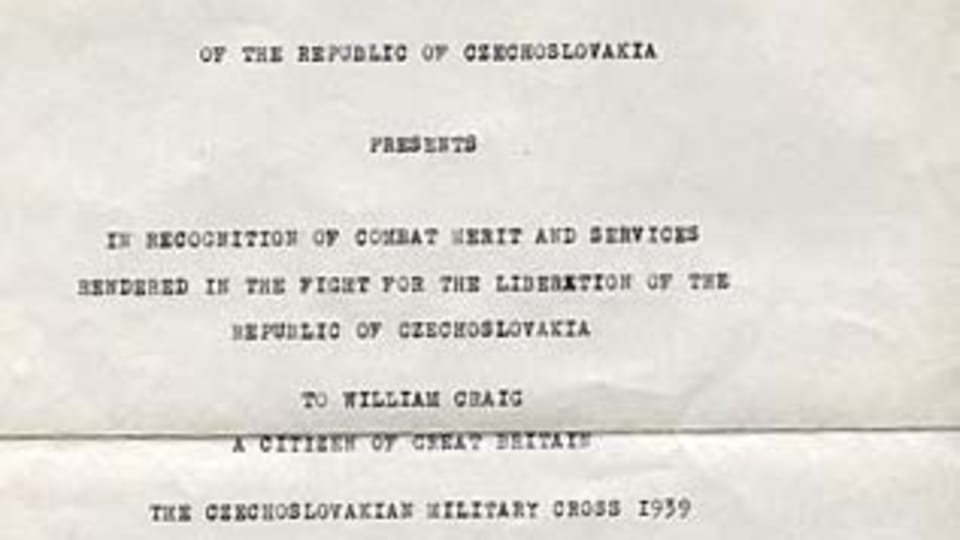 Translation of the Award for the Czechoslovakian Military Cross Translation of the Award for the Czechoslovakian Military Cross
