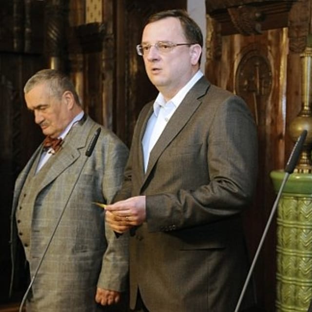 Karel Schwarzenberg, Petr Nečas, Radek John, photo: CTK