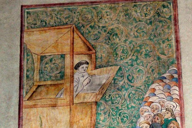 Jan Hus preaches in Bethlehem chapel | Photo: Wolfgang Sauber,  Wikimedia Commons,  CC BY-SA 3.0