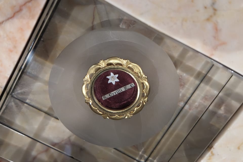 Relic of Saint Cyril | Photo: Štěpánka Budková, Radio Prague International Relic of Saint Cyril | Photo: Štěpánka Budková, Radio Prague International