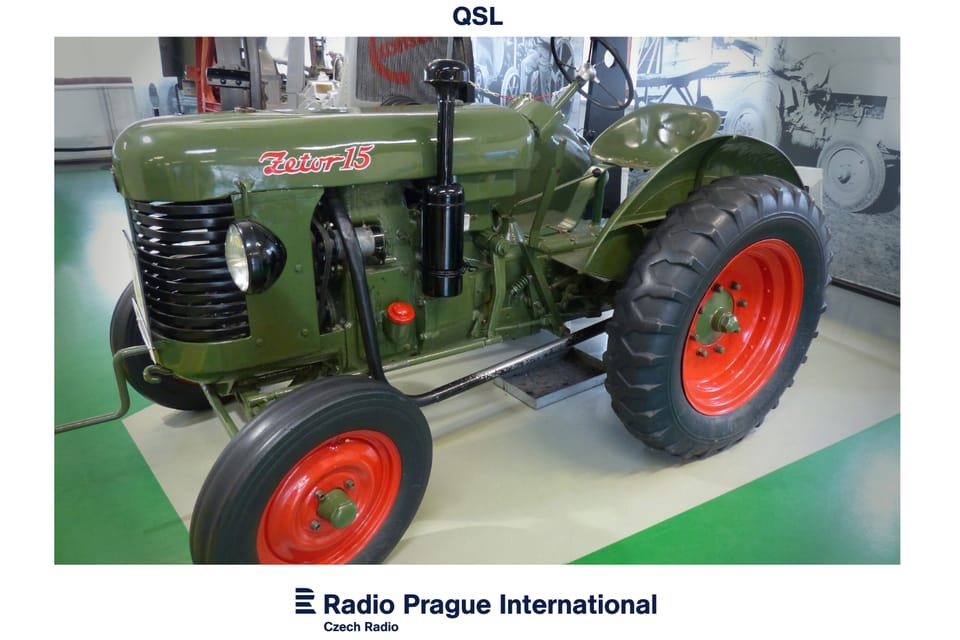 Zetor 15 tractor with a single-cylinder diesel engine,  manufactured between 1946–1949  (National Agricultural Museum),  photo: Czech Radio - Radio Prague International