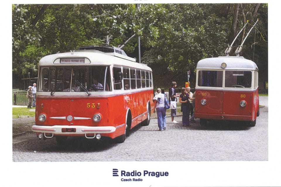 Trolleybus  (FBW Oerlikon) Škoda Tr,  1960s,  photo: Marián Peiger,  ČTK
