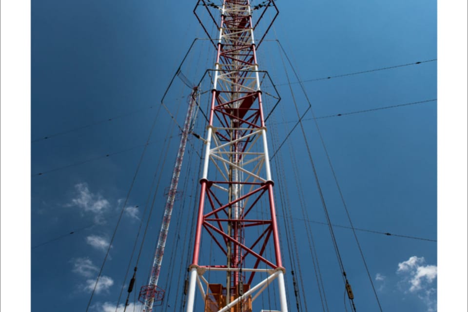 At 335 m,  the Liblice transmitter is the highest structure in Czechia,  photo: Andrea Filičková