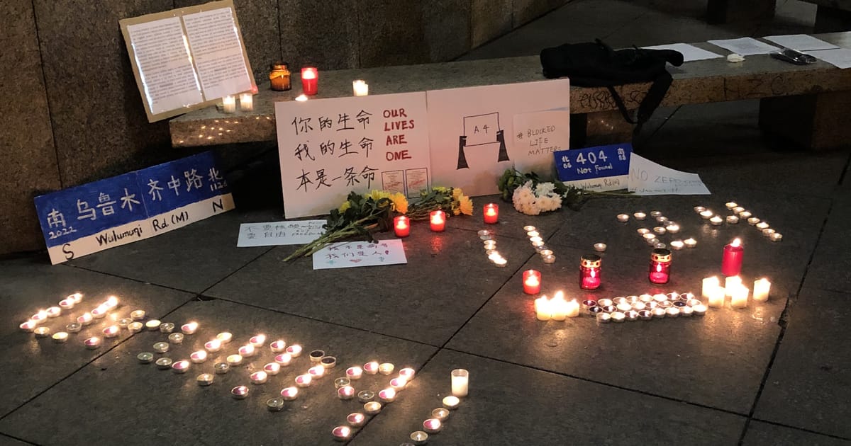 Candle-lit vigil on Prague’s Národní třída held in support of China’s